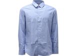 0924AG Camicia Uomo Matteucci Slim Fit Light Blue/White Cotone Shirt Man
