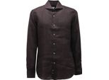 4837AT Camicia Uomo Orian Slim Fit Man Linen Shirt Black