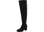 F8334 Stivale Donna Eco Suede Unisa Black Stretch Boot Shoe Woman