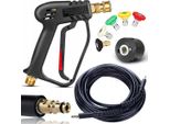 Rosfix Set Pistola Idropulitrice Ad Alta Pressione 5 Ugelli + Tubo Flessibile Da 10 M Click – Ricambio Per KäRcher K2 – K7 | 160 Bar, M22, 1/4”
