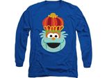 Sesame Street - T-Shirt Unisex Uomo/Donna, Design Natalizio, Manica Lunga TV21281 (Xl) (Blu Reale)