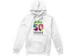 Sesame Street - Felpa Con Cappuccio "50 Anni"" Per Uomo/Donna Unisex TV23258 (Xl) (Bianco)"