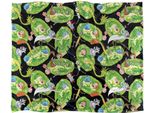 Rick And Morty - Coperta "Portal Mayhem"", Setosa E Morbidissima TV23687 (Taglia Unica) (Nero/Verde)"