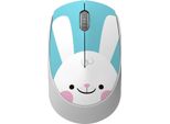 Inf Mouse Wireless Cartoon Coniglio Blu - Mini Mouse Ottico Ergonomico 2.4G