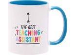 Celebrations - Tazza Da Caffè "Hullabaloo The Best Teaching Assistant"", 320Ml WD2956 (Taglia Unica) (Bianco/Blu Chiaro)"