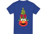 Sesame Street - T-Shirt Unisex Uomo/Donna, Disegno Natalizio TV23607 (S) (Blu Royal)