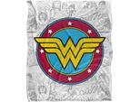 Wonder Woman - Coperta Con Logo Del Fumetto, Setosa, Super Morbida TV23693 (Taglia Unica) (Grigio/Colore)