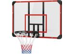 Basketballkorb, Basketballbrett mit Korb, Basketballnetz mit Basketballboard, Wandmontage, für Outdoor, Stahl, 113 x 61 x 73 cm, Rot