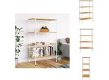 Vidaxl Scaffale A 4 Ripiani Bianco E Rovere 80X40X130 Cm - Librerie E Scaffalature