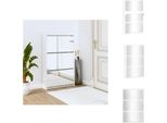 Vidaxl Scarpiera Con Specchio 3 Scomparti Bianco Lucido 63X17X102,5 Cm - Scarpiere E Armadietti