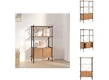 Vidaxl Scaffale Con 4 Ripiani E Armadio 80X40X130 Cm In Acciaio A Base Di Legno - Librerie E Scaffali