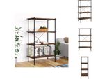 Vidaxl Scaffale A 4 Ripiani Nero E Naturale 80X40X130 Cm - Librerie E Scaffali