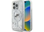 Karl Lagerfeld Klhmp16Llgkcsgh Custodia Rigida Per Iphone 16 Pro 6.3 Trasparente Glitter Liquido Karl&Choupette Testa Magsafe