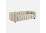 Sweeek - Divano A 3 Posti Con Rivestimento Bouclé Strutturato E Capitonné - Beige