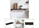 The Living Store Mensola A Muro Marrone Scuro 60X20X2 Cm In Legno Massiccio Trattato Con Rovere