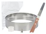 Teglia Rotonda - Ø 25 X 4 Cm - Con Sacchetto E Spatola Da Forno - Accessori Per La Cottura - Teglie Da Forno - Tortiera - Argento