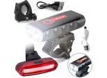Lampada Potente Led Luci Bici Anteriore + Posteriore Usb Luce Set Bici Torcia
