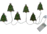 Albero Di Natale A Finestra 6 Led Bianco Caldo, Timer 6/18 Ore, Interno, Batterie 2 X Aa