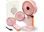 Mini Ventilatore, Ventilatore Da Tavolo, Portatile, Ricaricabile, Via Usb, Rosa, Oro, Rosa