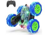 Bezgar 203 Auto Telecomandata A 4 Ruote Motrici, Luci Led, Blu, Batteria Da 500 Mah