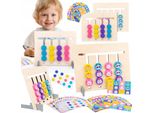 Gioco Educativo Montessori Set Blocchi Animali Abbinamento Colori