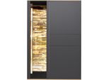 Highboard MÄUsbacher, Grau (Anthrazit Matt Lack, Asteiche), B:101Cm H:147Cm T:42Cm, Sideboards, Highboard, Faro Highboard B 101 Cm, Inkl.Beleuchtung, Push To Open Funktion