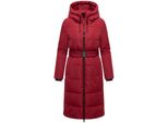 Steppmantel Navahoo "Herbstnebel 14", Damen, Gr. M (38), Rot (Dunkelrot), Obermaterial: 100% Polyester. Innenfutter: 100% Polyester. Wattierung: 100% Polyester. ÄRmelfutter: 100% Polyester, Figurumspielend Ca. Mitte Oberschenkel, Hoch Geschlossener Ausschnitt, Eng RippstrickbüNdchen, MäNtel Steppmantel, Langer Damen Wintermantel Mit TaillengüRtel
