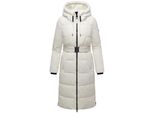 Steppmantel Navahoo "Herbstnebel 14", Damen, Gr. M (38), Weiß, Obermaterial: 100% Polyester. Innenfutter: 100% Polyester. Wattierung: 100% Polyester. ÄRmelfutter: 100% Polyester, Figurumspielend Ca. Mitte Oberschenkel, Hoch Geschlossener Ausschnitt, Eng RippstrickbüNdchen, MäNtel Steppmantel, Langer Damen Wintermantel Mit TaillengüRtel
