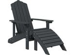 Sedia Da Giardino Adirondack Con Poggiapiedi Hdpe Antracite
