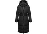 Steppmantel Navahoo "Herbstnebel 14", Damen, Gr. L (40), Schwarz, Obermaterial: 100% Polyester. Innenfutter: 100% Polyester. Wattierung: 100% Polyester. ÄRmelfutter: 100% Polyester, Figurumspielend Ca. Mitte Oberschenkel, Hoch Geschlossener Ausschnitt, Eng RippstrickbüNdchen, MäNtel Steppmantel, Langer Damen Wintermantel Mit TaillengüRtel