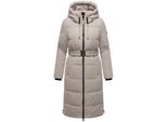 Steppmantel Navahoo "Herbstnebel 14", Damen, Gr. Xl (42), Grau (Hellgrau), Obermaterial: 100% Polyester. Innenfutter: 100% Polyester. Wattierung: 100% Polyester. ÄRmelfutter: 100% Polyester, Figurumspielend Ca. Mitte Oberschenkel, Hoch Geschlossener Ausschnitt, Eng RippstrickbüNdchen, MäNtel Steppmantel, Langer Damen Wintermantel Mit TaillengüRtel