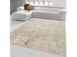 Tappeto Di Design Con Motivo Astratto A Nodi Lucidi Color Crema Dimensioni - 120 X 170 Cm