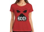 Boo! Halloween Faccia Spaventosa Fantasma Spettrale T-Shirt Vintage Da Donna, Rosso, 3XL