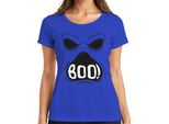 Boo! Halloween Faccia Spaventosa Fantasma Spettrale T-Shirt Vintage Da Donna, Blu, 3XL