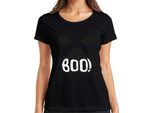 Boo! Halloween Faccia Spaventosa Fantasma Spettrale T-Shirt Vintage Da Donna, Nero, 3XL