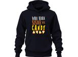 Will Trade Sister For Candy Halloween Sister Gift Cute Unisex Hoodie Felpa Con Cappuccio, Navy, Xl