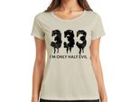 I'm Only Half Evil Halloween Saying Funny Scary Devil Gothic Ladies T-Shirt, Nature, 3XL