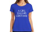 A Girl Has No Costume Halloween Saying Fantasy Parody Girls Ladies T-Shirt, Blu, 3XL