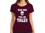 Dead Men Tell No Tales Pirate Skull Sailor Old Ladies T-Shirt, Borgogna, 3XL
