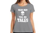 Dead Men Tell No Tales Pirate Skull Sailor Old Ladies T-Shirt, Grigio, 3XL
