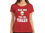Dead Men Tell No Tales Pirate Skull Sailor Old Ladies T-Shirt, Rosso, 3XL