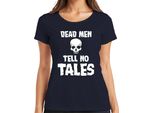 Dead Men Tell No Tales Pirate Skull Sailor Old Ladies T-Shirt, Navy, 3XL