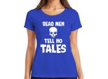 Dead Men Tell No Tales Pirate Skull Sailor Old Ladies T-Shirt, Blu, 3XL