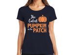 Maglietta KüRbis Baby Kinder Damen Halloween, Navy, Xl, La Zucca Più Carina Del Giardino
