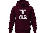 Dead Men Tell No Tales Pirate Skull Sailor Old Unisex Hoodie Hoodie, Borgogna, 3XL