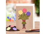 Biglietto D'auguri "Flower Girl"" - Biglietto Sostenibile Con Semi Di Fiori - Biglietto Pieghevole In Crescita Din A6 Con Busta - Idea Regalo Originale Per Molte Occasioni"