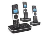 BISOFICE D1002 TAM-T Schnurloses Telefon mit 3 Mobilteilen und Anrufbeantworter, Anrufer-ID/Anklopfen, 1,6'' LCD-Bildschirm mit 3 Zeilen, 16 Sprachen