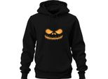 Halloween Grinning Skull Incandescente Giallo Neon Horror Incandescente Unisex Felpa Con Cappuccio, Nero, Xl