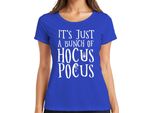 È Solo Un Mucchio Di Hocus Pocus Halloween Hexe Spinnennetz Retro Damen T-Shirt, Blau, 3XL