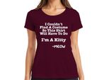 Non Ho Trovato Un Costume, Sono Un Gattino Per Halloween Katze Lustig Damen Maglietta, Borgogna, Xl